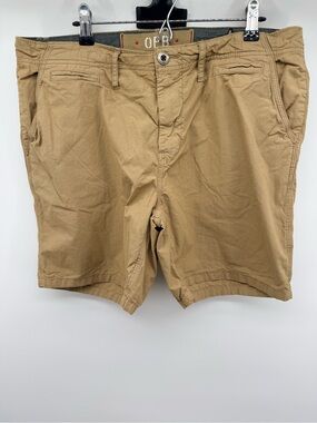 Paperbacks PB Men’s Khaki Chino Shorts 100% Cotton Casual Flat Front Size 38